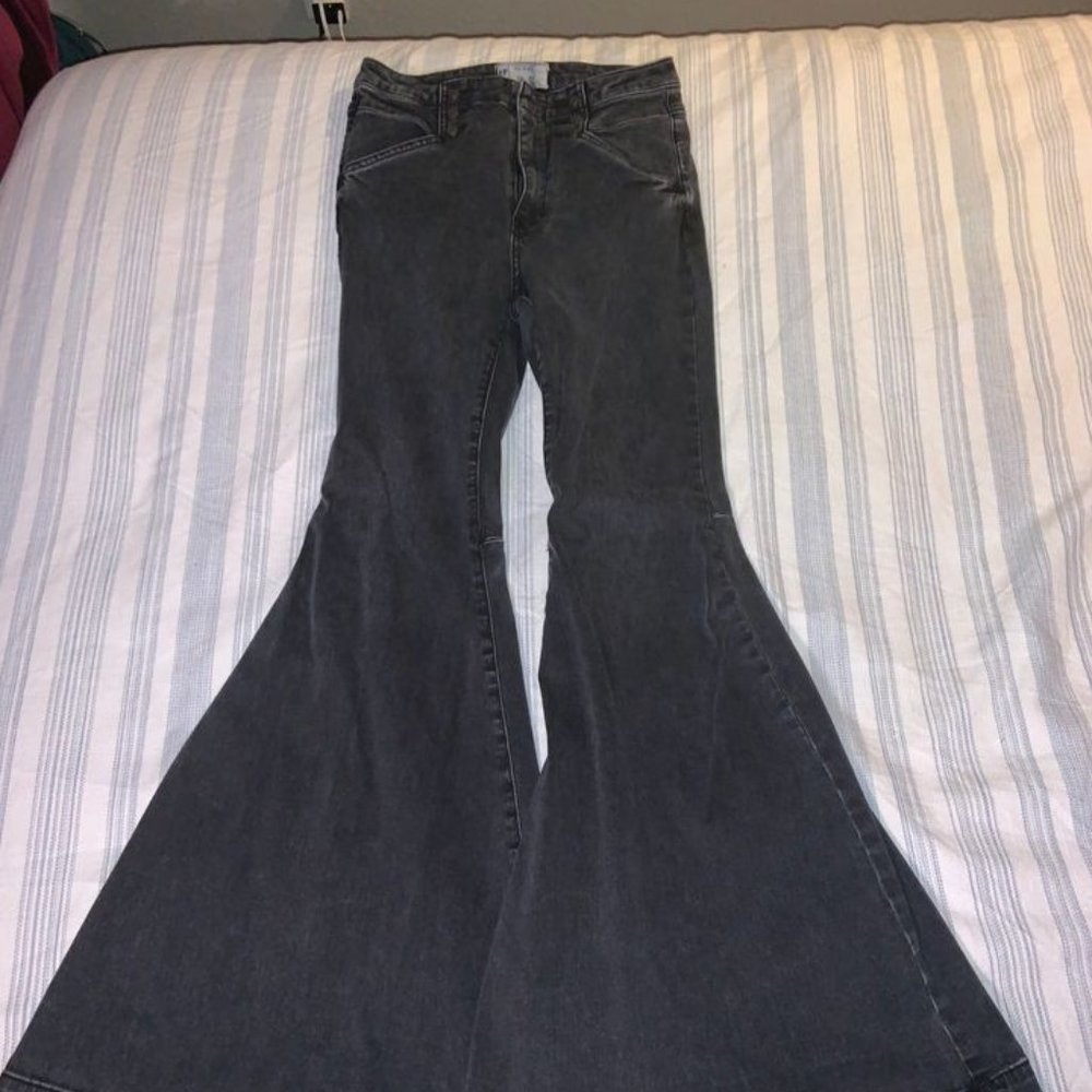 Free People Black Bellbottoms